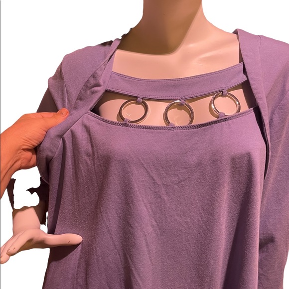 Addition Elle Plus Size 2X XL Blue 3/4 Length Sleeve Top - Picture 2 of 11